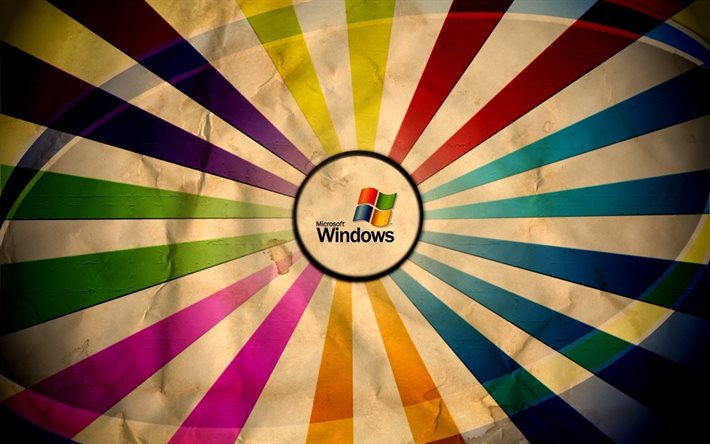 ロゴ, windows, Microsoft, 虹, レトロ