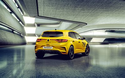 2023, Renault Megane RS Ultime, 4k, rear view, exterior, yellow hatchback, Renault Megane tuning, yellow Megane, french cars, Renault