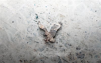 American Eagle Outfitters stone logo, 4K, stone background, American Eagle Outfitters 3D logo, brands, creative, American Eagle Outfitters logo, grunge art, American Eagle Outfitters