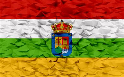 bandeira de la rioja, 4k, província espanhola, fundo de polígono 3d, textura de polígono 3d, dia de la rioja, bandeira 3d de la rioja, símbolos nacionais espanhóis, arte 3d, província de la rioja, espanha