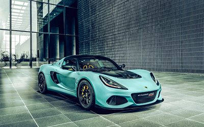 Lotus Exige Sport 410, HDR, 2018 cars, supercars, Blue Lotus Exige, 2018 Lotus Exige, british cars, Lotus