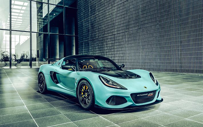 Lotus Exige Sport 410, HDR, 2018 cars, supercars, Blue Lotus Exige, 2018 Lotus Exige, british cars, Lotus