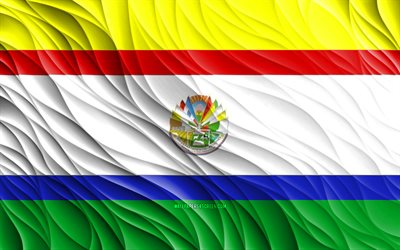 4k, görev bayrağı, dalgalı 3d bayraklar, paraguaylı departmanlar, misiones bayrağı, misyonlar günü, 3 boyutlu dalgalar, paraguay'ın bölümleri, misyonlar, paraguay