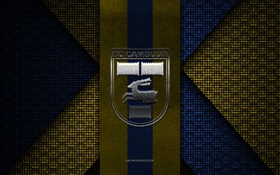 SC Cambuur, Eredivisie, yellow black knitted texture, SC Cambuur logo, Dutch football club, SC Cambuur emblem, football, Cambuur, Netherlands