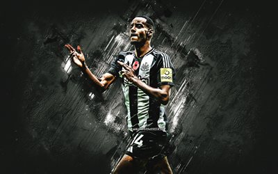 Alexander Isak, Newcastle United, Swedish football player, white stone background, Premier League, England, football