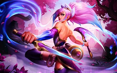 아카리, 4k, 3d 아트, 리그 오브 레전드, moba, ㅋㅋㅋ, 정신 꽃, 팬 아트, akali 빌드, akali league of legends