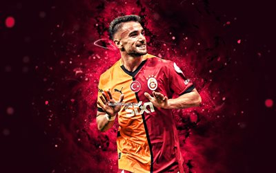 yunus akgun, 4k, luci al neon viola, galatasaray fc, super lig, calciatori turchi, yunus akgun 4k, calcio, galatasaray sk, yunus akgun galatasaray