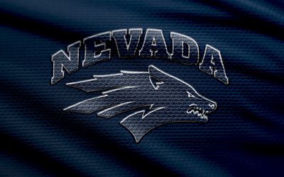 네바다 울프 팩 패브릭 로고, 4k, 블루 패브릭 배경, ncaa, 보케, 미식 축구, 네바다 울프 팩 로고, 네바다 울프 팩 엠블럼, 마운틴 웨스트, 네바다 울프 팩