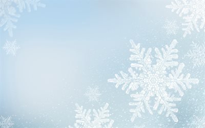 blue background with snowflakes, winter background, winter texture, white snowflakes, background with snowflakes