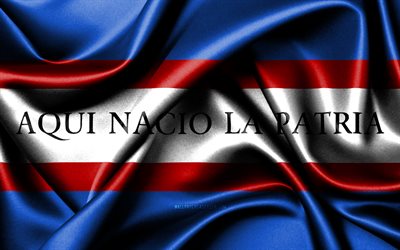 4k, soriano flagga, siden vågiga flaggor, uruguayanska departement, sorianos dag, tygflaggor, sorianos flagga, 3d konst, salto, sydamerika, uruguays departement, sorianoavdelningen, uruguay