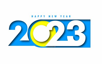 feliz ano novo 2023 palau, fundo branco, palau, arte mínima, conceitos de palau 2023, palau 2023, fundo de palau 2023, 2023 feliz ano novo palau