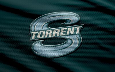 logotipo do seattle torrent, 4k, fundo de tecido verde, pwhl, bokeh, hóquei, emblema de seattle torrent, time de hóquei americano, torrente de seattle