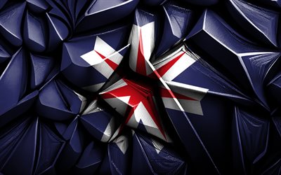 bandera de hokkaido, 4k, textura creativa 3d, bandera 3d de hokkaidō, prefecturas japonesas, japón, arte 3d, bandera de la prefectura de hokkaido, hokkaidō