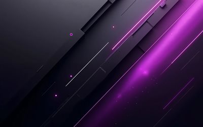 violet black abstract background, 4k, creative, material design, violet neon lights, geometry, abstract backgrounds, geometrical backgrounds, abstractions, black hi-tech backgrounds
