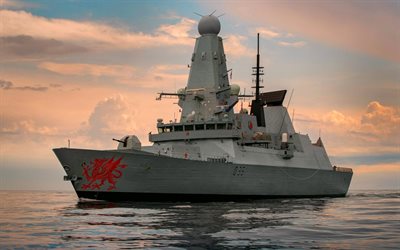 hms dragón, d35, destructor de defensa aérea británico, tipo 45, clase atrevida, marina real, buques de guerra británicos, otan, dragón