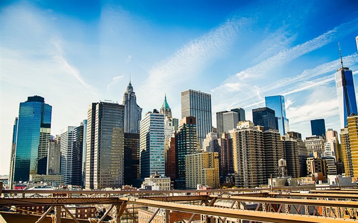 Etats-unis, paysage urbain, New York, gratte-ciel, l'Amérique