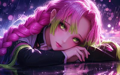 Mitsuri Kanroji, 4k, 3D art, Jujutsu Kaisen, protagonist, manga, Mitsuri, Jujutsu Kaisen series, Jujutsu Kaisen characters, artwork, Mitsuri Kanroji Jujutsu Kaisen