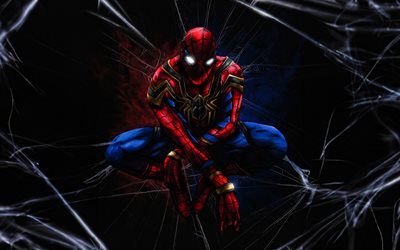 4k, araignée, comics marvel, fan art, super héros, dessin animé spider man, portrait, spiderman, spider man 4k