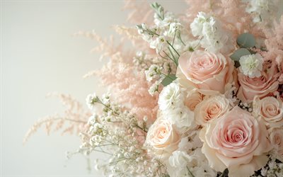 rose viola, bouquet di rose, rose rosa, bellissimo bouquet, sfondo con rose