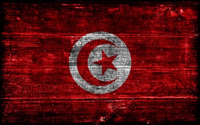 Tunisia wooden flag, 4k, wooden grunge flags, African countries, flag of Tunisia, Day of Tunisia, Africa, Tunisian flag, Tunisia, Tunisian national symbols, Tunisia flag