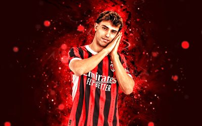 4k, joao felix, celebración personal, ac milán, serie a, futbolistas portugueses, joao felix 4k, luces de neón rojo, fútbol americano, fútbol, milán fc, joao felix milán