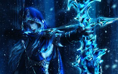 애쉬, 4k, 어둠, 리그 오브 레전드, moba, ㅋㅋㅋ, 팬 아트, ashe 빌드, 애쉬 리그 오브 레전드