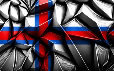 färsaarten lippu, 4k, 3d  luova rakenne, serbia 3d  lippu, eurooppa, 3d  taide, färsaaret, euroopan maiden lippu