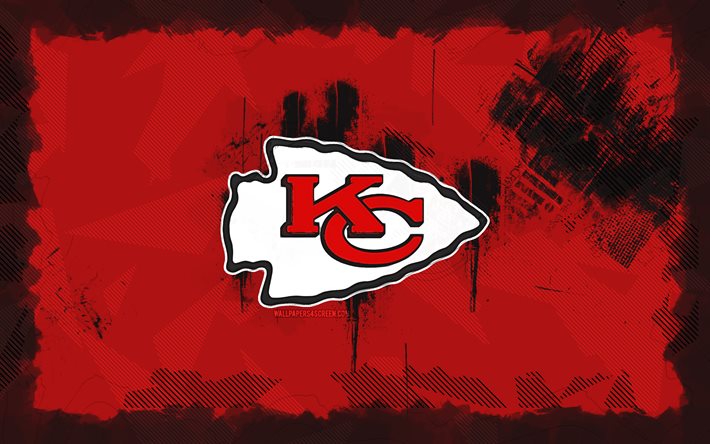 Kansas City Chiefs grunge logo, 4k, NFL, red grunge background, american football, Kansas City Chiefs emblem, Kansas City Chiefs logo, american football team, Kansas City Chiefs, KC Chiefs