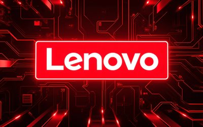 4k, logotipo brillante de lenovo, creativo, oscuridad, fondo rojo de alta tecnología, bokeh, marcas de electrónica, logotipo de neón rojo de lenovo, marcas, logotipo 3d de lenovo, obra de arte, logotipo de lenovo, lenovo