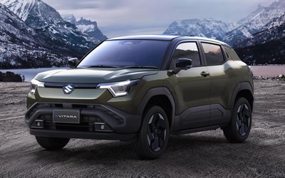 2026, suzuki vitara, 4k, ön görünüm, dış, elektrikli suzuki vitara, yeşil suzuki vitara, e vitara, yeni suzuki vitara 2026, japon arabaları, suzuki'nin