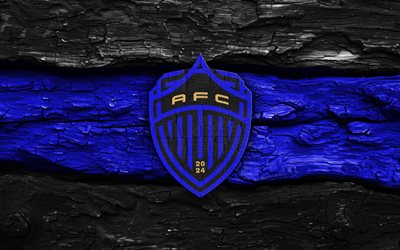 ऑकलैंड एफसी लकड़ी का लोगो, 4k, काली नीली लकड़ी की पृष्ठभूमि, ए लीग, फुटबॉल, ऑकलैंड एफसी लोगो, फ़ुटबॉल, ऑकलैंड एफसी, ऑस्ट्रेलियाई फुटबॉल क्लब, एफसी ऑकलैंड