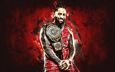 jimmy uso, wwe, luchador americano, fondo de piedra roja, campeón de la wwe, arte grunge, eeuu, lucha, jonathan solofa fatu, jimmy uso wwe, entretenimiento de lucha libre mundial