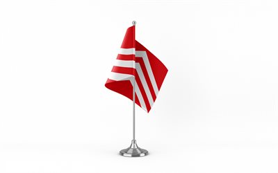 4k, Glamorgan table flag, white background, Glamorgan flag, table flag of Glamorgan, county of Wales, Glamorgan flag on metal stick, flag of Glamorgan, Wales, Glamorgan