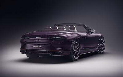 4k, bentley continental gt mulliner convertible, vue arrière, 2025 voitures, voitures de luxe, violet bentley continental gt convertible, 2025 bentley continental gt mulliner convertible, voitures britanniques, bentley