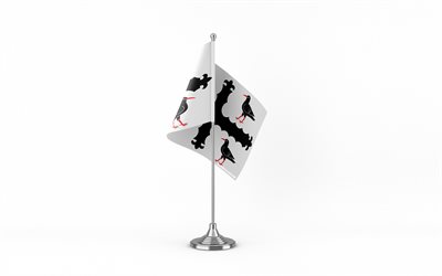 4k, Flintshire table flag, white background, Flintshire flag, table flag of Flintshire, county of Wales, Flintshire flag on metal stick, flag of Flintshire, Wales, Flintshire