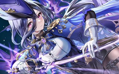 クロリンデ, 戦い, genshin impact, 剣, アニメキャラクター, アートワーク, genshinはキャラクターに影響を与えます, clorinde genshin impact