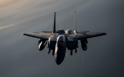 4k, McDonnell Douglas F-15E Strike Eagle, sky, flying fighters, US Air Force, fighter-bombers, F-15, combat aircraft, turbines, US army, aircraft, military aviation, F-15E Strike Eagle, McDonnell Douglas