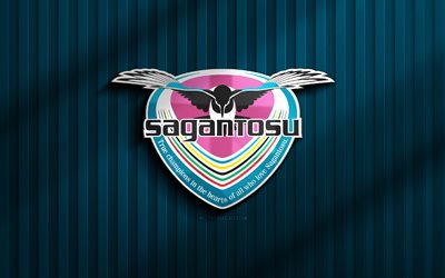 4k, sagan tosu 3d 로고, j2 리그, 블루 3d 배경, 축구, sagan tosu emblem, sagan tosu 로고, 사간 토스, 일본 축구 클럽, sagan tosu fc