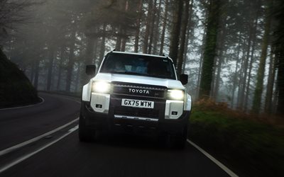 4k, toyota land cruiser prado hybride, vue de face, 2026 voitures, vus, phares, toyota land cruiser prado 250, voitures japonaises, toyota land cruiser prado 2026, toyota