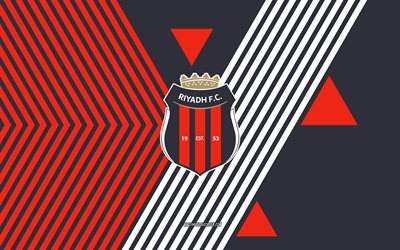 logo dell'al riyadh sc, 4k, squadra di calcio saudita, sfondo di linee nere rosse, al riyadh sc, lega pro saudita, arabia saudita, linea artistica, emblema dell'al riyadh sc, calcio, al riad