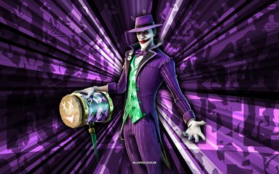 4k, takki the joker, violetti säteet tausta, takki joker skin, takki the joker fortnite, abstrakti taide, fortnite takki the joker skin, fortnite hahmot, fortnite, luovaa taidetta