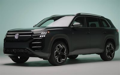 2027, volkswagen atlas, 4k, vue de face, extérieur, atlas r line 2027, volkswagen atlas vert, volkswagen atlas neuf 2027, voitures allemandes, volkswagen