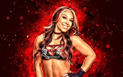 4k, थिया जय हो, लाल नीयन रोशनी, डब्ल्यूडब्ल्यूई, रचनात्मक, अमेरिकी पहलवान, मैडिसन निस्ले, एनएक्सटी, लाल अमूर्त पृष्ठभूमि, विश्व कुश्ती मनोरंजन, पहलवानों, थिया हेल 4k