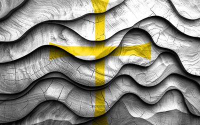 4k, trodelag flagge, grafschaften norwegens, 3d wellenfahnen aus holz, trodelag tag, flagge von trodelag, norwegen, trodelag holzfahne, norwegische landkreise, trodelag