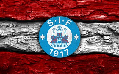 silkeborg if 나무 로고, 4k, 빨간색 흰색 나무 배경, 덴마크 수페르리가, 축구, 실케보르 if 로고, 실케보르 if 엠블럼, 실케보르 if, 덴마크 축구 클럽, 실케보르 fc