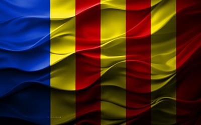 4k, bandeira de salerno, cidades da itália, bandeira 3d de salerno, itália, textura 3d, salerno, dia de salerno, símbolos nacionais italianos, arte 3d, bandeira da cidade de salerno