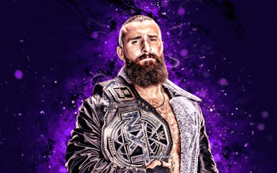 4k, tony dangelo, luzes de néon violetas, wwe, criativo, lutador americano, josé ariola, tony dangelo com cinto, nxt, fundo abstrato violeta, entretenimento de luta livre mundial, lutadores, tony dangelo 4k