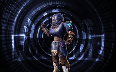 jaguar fortnite, 4k, sininen spiraali tausta, fortnite, luova, jaguarin iho, fortnite jaguar skin, jaguar, fortnite hahmot