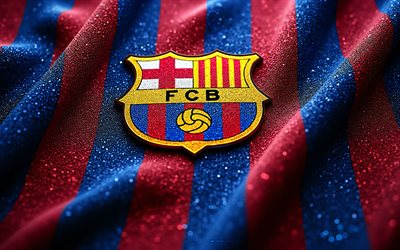 fc 바르셀로나 보석 로고, 4k, 부르고뉴 블루 보석 배경, fc 바르셀로나 보석 엠블럼, 스페인, fc 바르셀로나, 라 리가, fc 바르셀로나 로고, 축구, 바르셀로나 로고, 바르셀로나