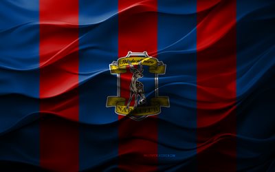 4k, logo du club nara, fond 3d rouge bleu, j3 league, emblème du club nara, équipe de football japonais, drapeau du club nara, texture 3d, japon, club nara, football, nara club fc